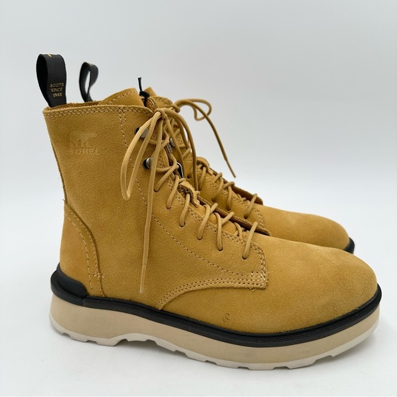 Sorel Hi-Line Lace Boots Geo Yellow Waterproof - Picture 3 of 13